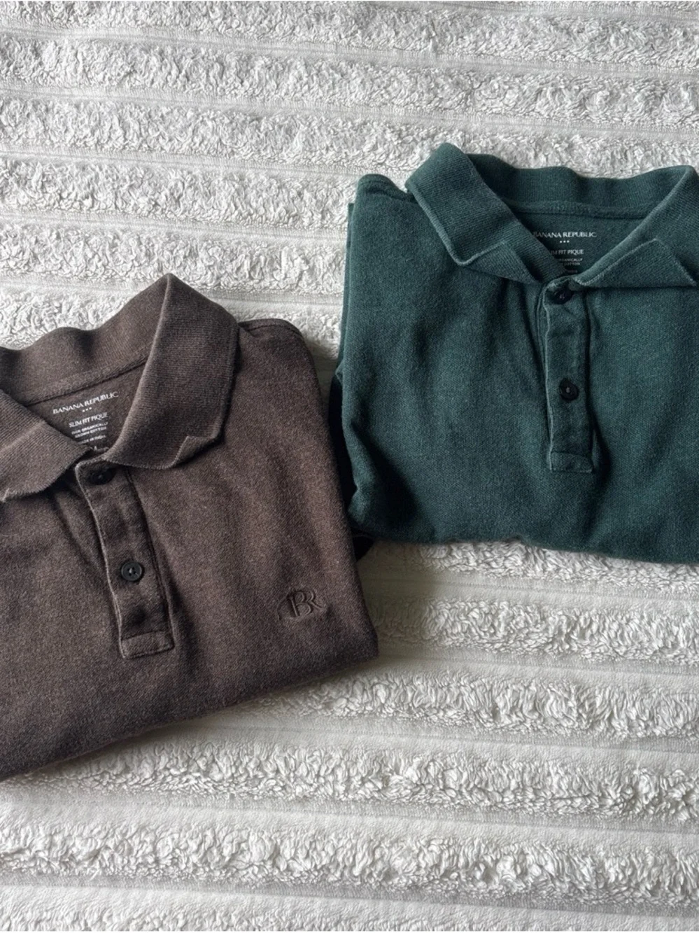 Banana Republic Men's Polo Pair - Brown & Forest Green